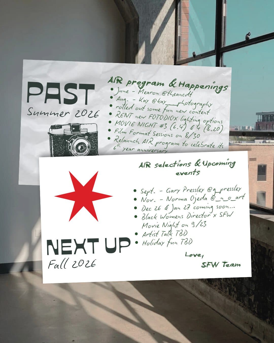 Page two of the Wrapping Summer 2026 SFW newsletter, past events and what is next